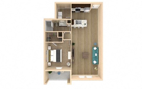 1 bed 1 bath Horizon I Floor Plan with 889 square feet at The Oasis at Lakewood Ranch, Bradenton, FL, 34211