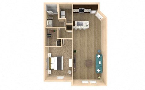 1 bed 1 bath Sanctuary I Floor Plan with 938 square feet at The Oasis at Lakewood Ranch, Bradenton, Florida