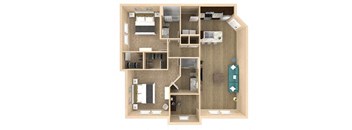 2 bed 2 bath Oasis Floor Plan with 1204 square feet at The Oasis at Lakewood Ranch, Bradenton, Florida