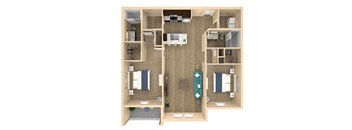 2 bed 2 bath Serenity IV Floor Plan with 1223 square feet at The Oasis at Lakewood Ranch, Florida