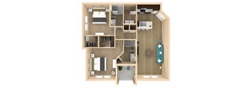 2 bed 2 bath Palm Floor Plan with 1130 square feet at The Oasis at Lakewood Ranch, Bradenton