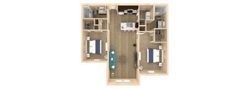 2 bed 2 bath Haven Floor plan with 1154 square feet at The Oasis at Lakewood Ranch, Florida, 34211