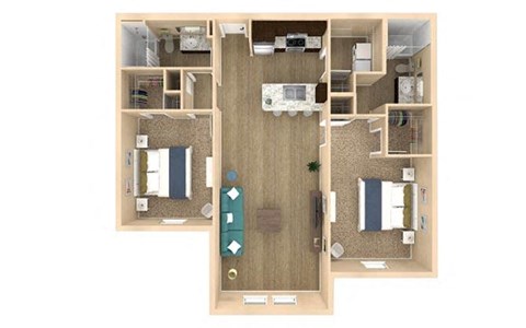 2 bed 2 bath Haven Floor plan with 1154 square feet at The Oasis at Lakewood Ranch, Florida, 34211