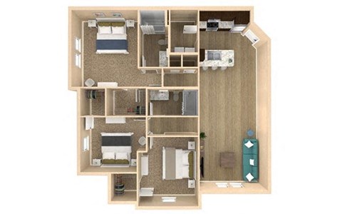 3 bed 2 bath Retreat Floor Plan with 1385 square feet at The Oasis at Lakewood Ranch, Bradenton, FL, 34211
