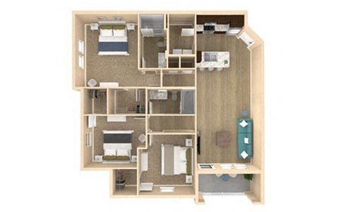 3 bed 2 bath Vista Floor Plan with 1333 square feet at The Oasis at Lakewood Ranch, Florida, 34211