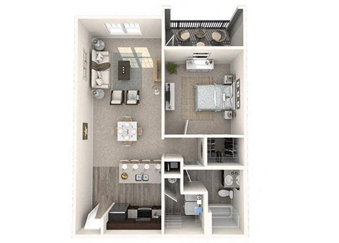 1 bed 1bath Horizon I Floor Plan at The Oasis at Manatee River, Bradenton