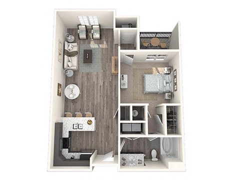 1 bed 1bath Sanctuary Floor Plan at The Oasis at Plymouth, Massachusetts