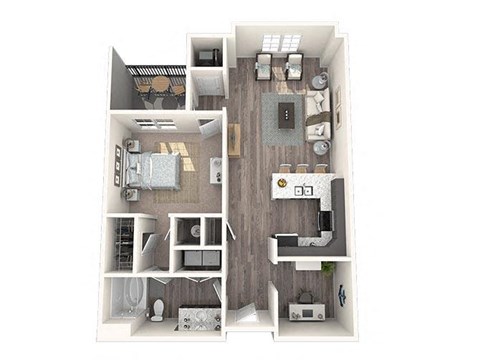 1 bed 1bath Horizon Floor Plan at The Oasis at Plymouth, Massachusetts, 02360
