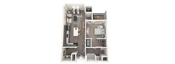 1 bed 1bath Escape  Floor Plan at The Oasis at Plymouth, Plymouth, MA, 02360