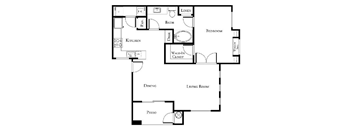 1 bedroom 1 bath floor plan at The Aliante by Picerne, Scottsdale, Arizona