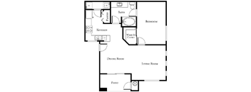 1 bedroom 1 bath floor plan A at The Aliante by Picerne, Scottsdale, AZ, 85259