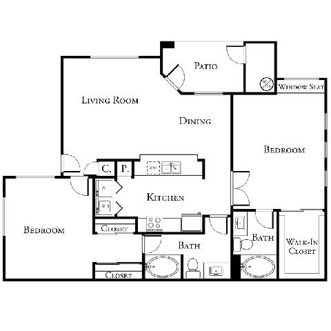 2 bed 2 bath floor plan A at The Aliante by Picerne, Arizona, 85259