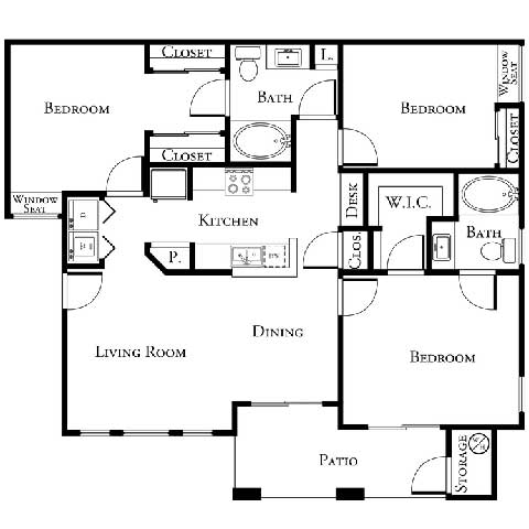 3 bed 2 bath floor plan at The Aliante by Picerne, Scottsdale, AZ