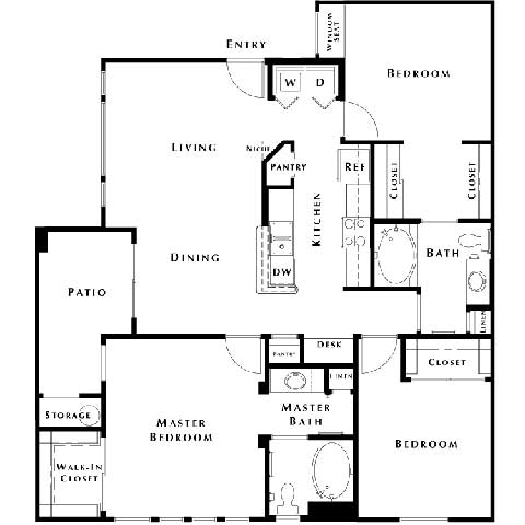 3 bed 2 bath floorplan at The Paseo by Picerne, Goodyear, Arizona
