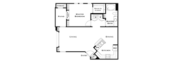 1 bed 1 bath floorplan at The Paseo by Picerne, Goodyear, Arizona
