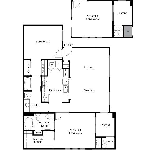 2 bed 2 bath floorplan A at The Paseo by Picerne, Arizona, 85395