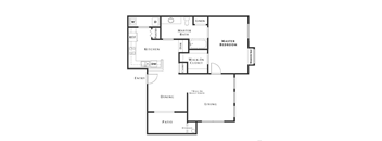 1 bed 1 bath floor plan Bat The Belmont by Picerne, Nevada, 89183