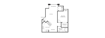 1 bed 1 bath floor plan at The Belmont by Picerne, Las Vegas