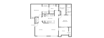 2 bed 2 bath floor plan A at The Belmont by Picerne, Las Vegas, 89183