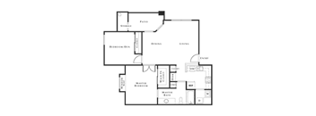 2 bed 1 bath floor plan at The Belmont by Picerne, Las Vegas, NV, 89183