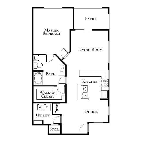 1 bed 1 bath floor plan B at The Cantera by Picerne, Nevada, 89139