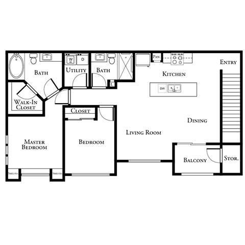 a floor plan of a house with bedrooms and a living room