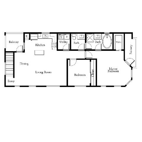 2 bed 2 bath floor plan B at The Cantera by Picerne, Nevada