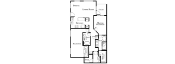 2 bed 2 bath floor plan D at The Cantera by Picerne, Las Vegas, NV, 89139