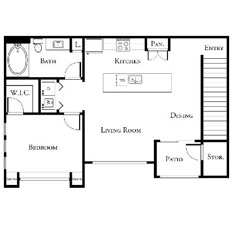 1 bed 1 bath floor plan A at The Cantera by Picerne, Nevada