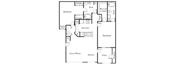 2 bed 2 bath floor plan B at The Covington by Picerne, Las Vegas, Nevada