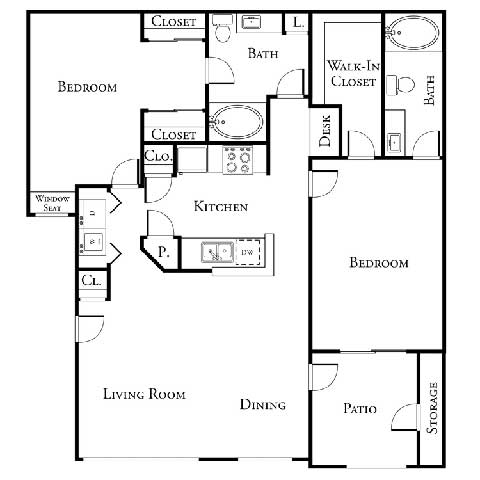 2 bed 2 bath floor plan B at The Covington by Picerne, Las Vegas, Nevada