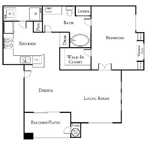 1 bed 1 bath floor plan B at The Covington by Picerne, Nevada