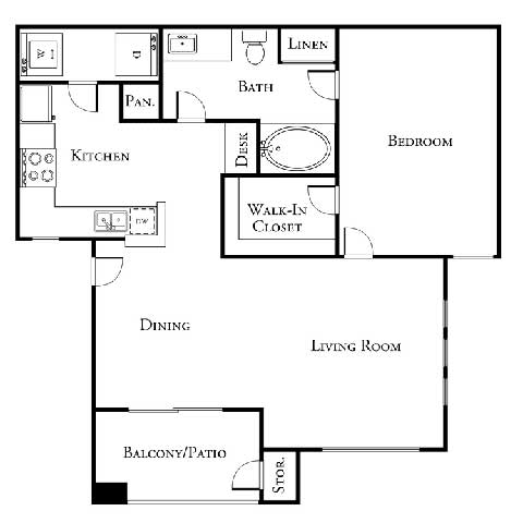 2 bed 1 bath floor plan at The Covington by Picerne, Nevada, 89139