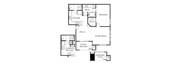 1 bed 1 bath floor plan at The Covington by Picerne, Las Vegas, Nevada