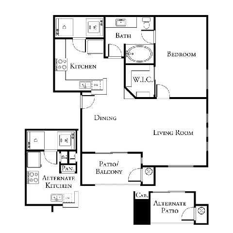 1 bed 1 bath floor plan at The Covington by Picerne, Las Vegas, Nevada