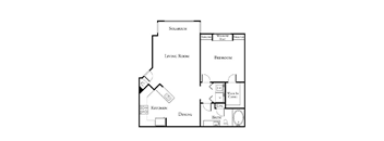 1 bed 1 bath floor plan A at The Covington by Picerne, Las Vegas