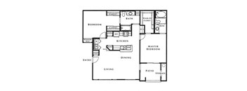 2 bed 2 bath floor plan Eat The Fairways by Picerne, Las Vegas, 89141