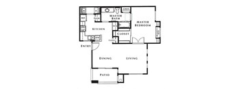 1 bed 1 bath floor plan B at The Fairways by Picerne, Las Vegas, Nevada
