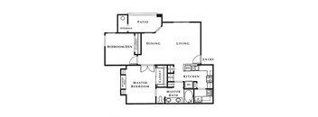 2 bed 2 bath floor plan B at The Fairways by Picerne, Nevada, 89141