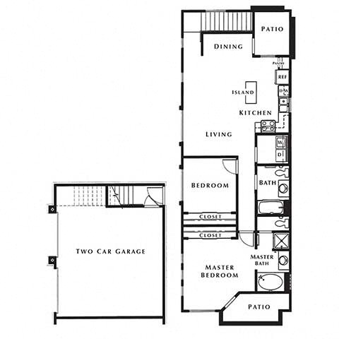 2 bed 2 bath floor plan at The Fairways by Picerne, Las Vegas