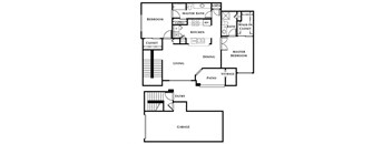 2 bed 2 bath floor plan C at The Fairways by Picerne, Las Vegas, NV, 89141