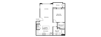 1 bed 1 bath floor plan at Level 25 at Durango by Picerne, Las Vegas, NV, 89113