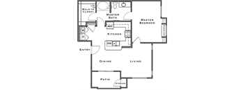 1 bed 1 bath floor plan A at Level 25 at Durango by Picerne, Las Vegas, NV