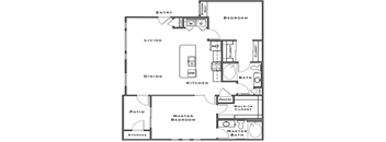 2bed 2 bath floor plan at Level 25 at Durango by Picerne, Las Vegas, 89113