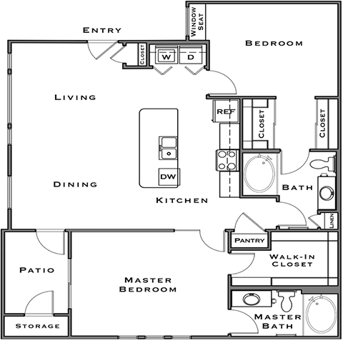 2bed 2 bath floor plan at Level 25 at Durango by Picerne, Las Vegas, 89113