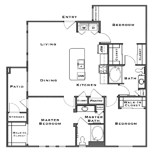 3 bed 2 bath floor plan at Level 25 at Durango by Picerne, Nevada, 89113