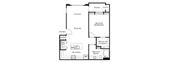 1 bed 1 bath floor plan at Level 25 at Oquendo by Picerne, Las Vegas, NV, 89148