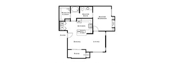 1 bed 1 bath floor planA at Level 25 at Oquendo by Picerne, Las Vegas, NV