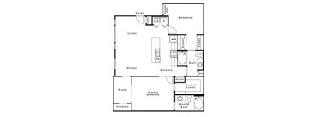 2 bed 2 bath floor plan A at Level 25 at Oquendo by Picerne, Las Vegas, Nevada