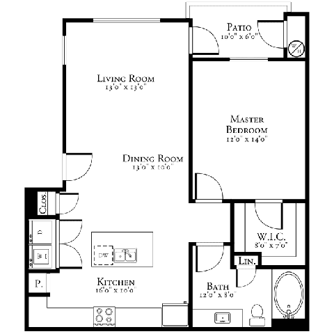 1 bed 1 bath floor plan C at The View at Horizon Ridge, Nevada